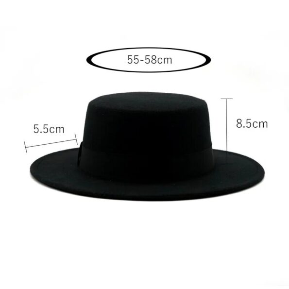 Autumn-Winter-Wool-Boater-Flat-Top-Hat-For-Women-s-Felt-Wide-Brim-Fedora-Hat-Jazz-2