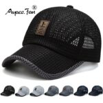 Summer-Women-Men-Mesh-Baseball-Cap-Brim-Patchwork-Snapback-Label-Stick-Sunhat-Outdoor-Breathable-Hip-Hop